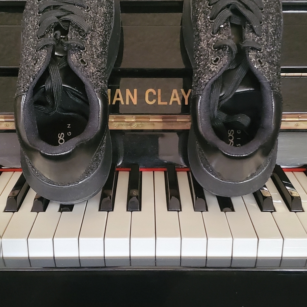 Black glitter sneakers